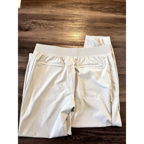 Athleta Brooklyn Textured Green City Striped Ankle Pants‎ Size 14 - Picture 4 of 7